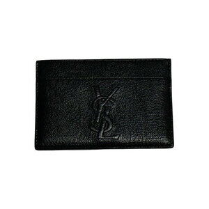 SAINT LAURENT Card Wallet Rive Gauche YSL logo black leather